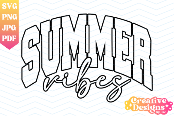 Download Summer Vibes Varsity Outline SVG PNG - Summer vibes Collection