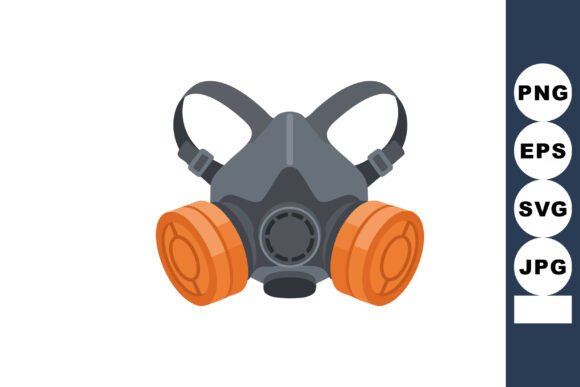 Download Protective Gas Mask with Orange Filters - Filters Collection